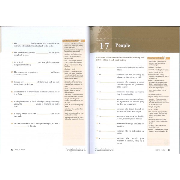 Vocabulary Builder Secondary Level 1